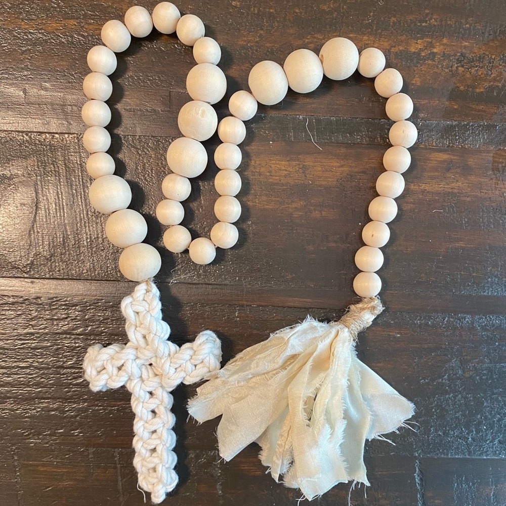 Handmade boho beaded cross